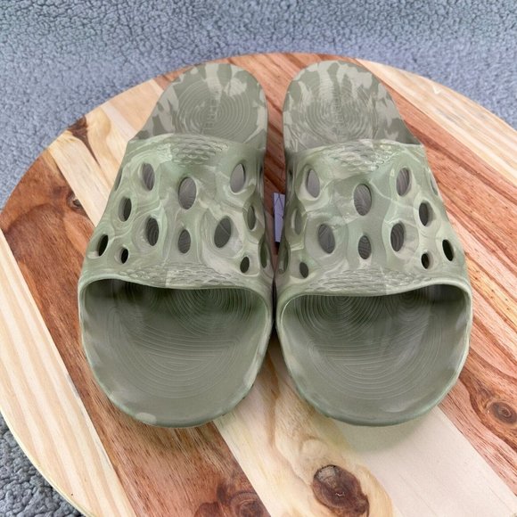 Merrell Sandals Men\'s Hydro Slide Beige Green Open Toe Slip-On Sz 11 main image 4